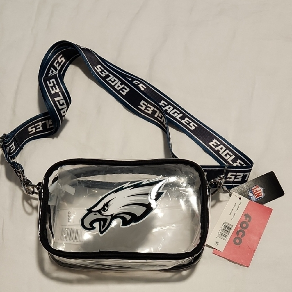 FOCO Clear Messenger Bag with Black Trim